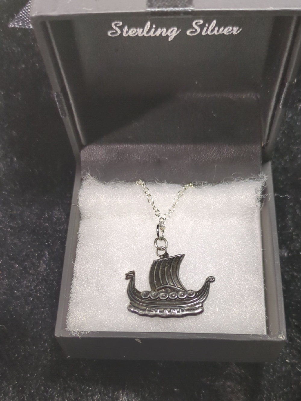 Vintage 1960's Icelandia Sterling Silver Viking Long ship Necklace NOW ONLY $125